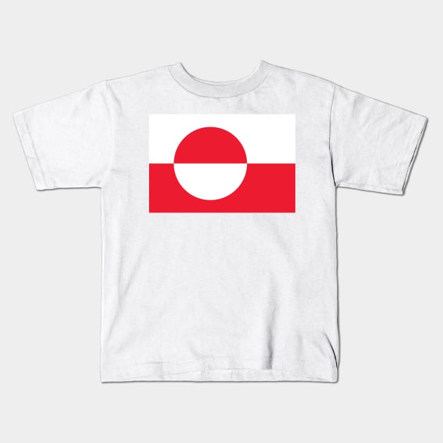 National Flag of Greenland Kids T-Shirt by designseventy